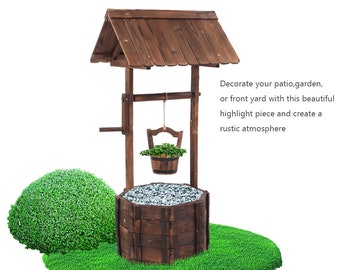 Wooden Wishing Well Etsy