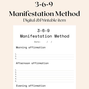369 Manifestation Method Printable. 369 Manifestation - Etsy