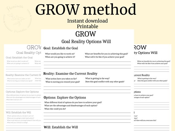GROW Model Printable. GROW Worksheet Template. Coaching Worksheet Templates. Goal Planning. PDF Digital Download - Etsy grow-model-printable-grow-worksheet-template-coaching-worksheet-templates-goal-planning-pdf-digital-download-etsy
