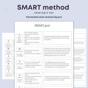 SMART Goals Printable Worksheet SMART Goal Setting Smart Goal Coaching Template  PDF Life Goals Digital Download Goal Planning Templates