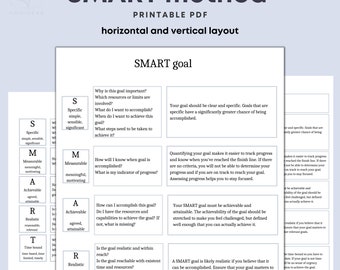 SMART Goals Worksheet. SMART Goal Setting. Smart goal template. Coaching Worksheet. Printable PDF Digital Download