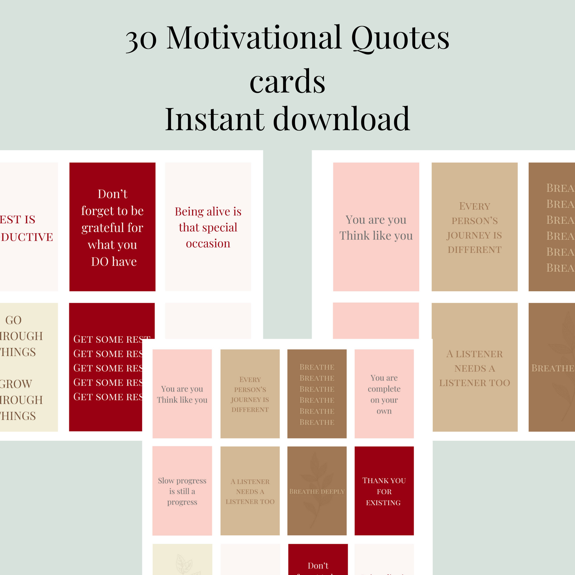 Inspirational Quotes Cards. 30 Printable cards. Inspirational | Etsy