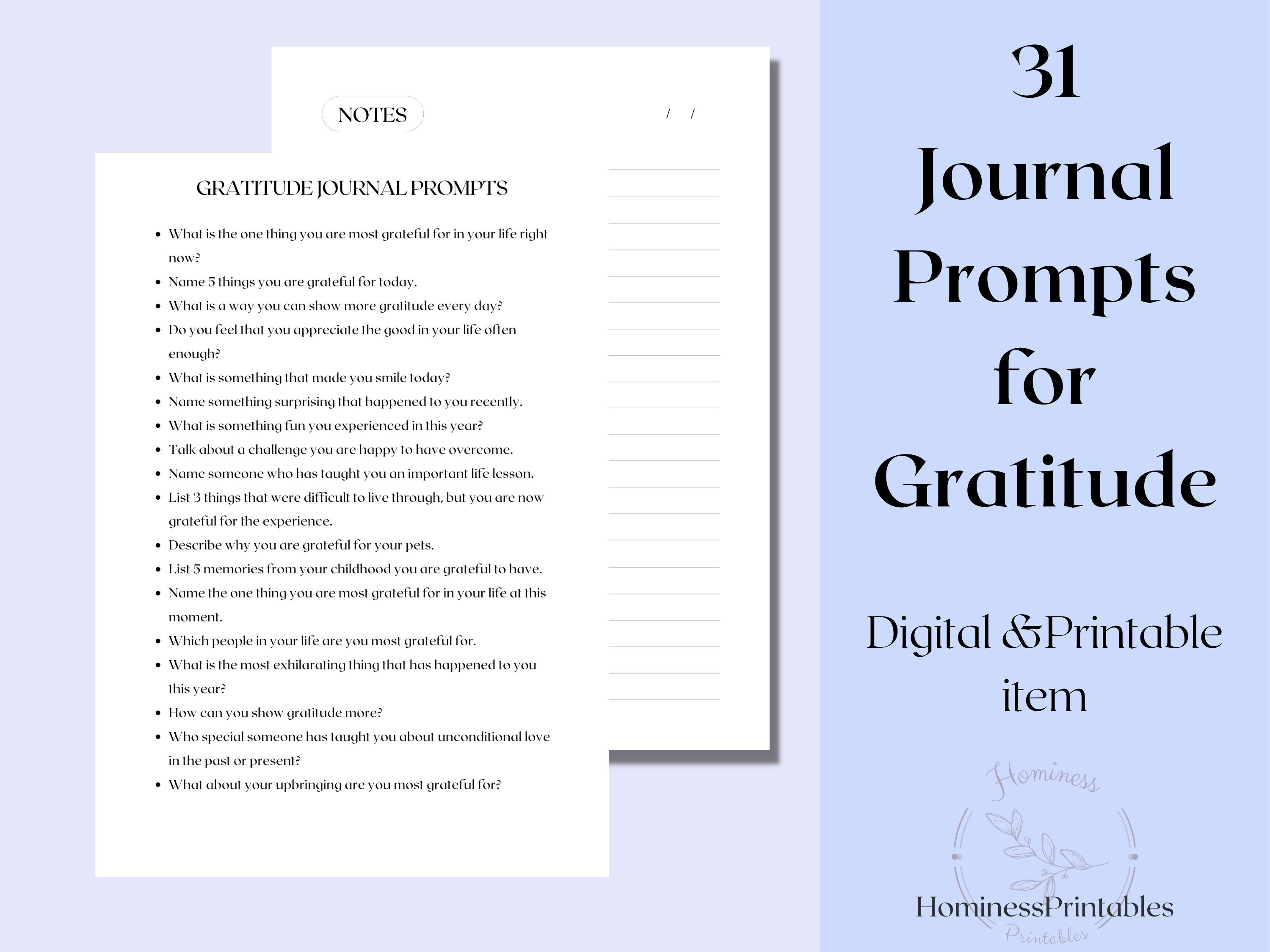 Gratitude Journal Prompts Printable. Gratitude Questions for - Etsy