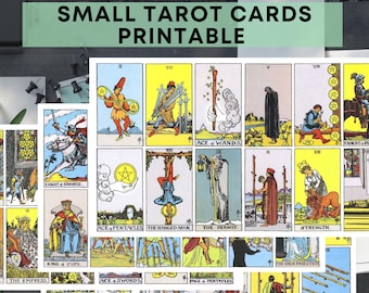Kleine tarotkaarten afdrukbare 78 Rider Waite tarotkaarten afdrukbare tarot voor beginners Scrapbooking Kit digitale Instant Download PDF