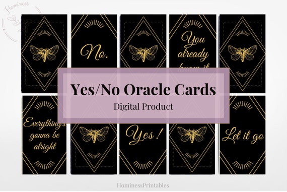 Yes/no Oracle Deck Printable. Yes/no Tarot Cards. Yes/no - Etsy