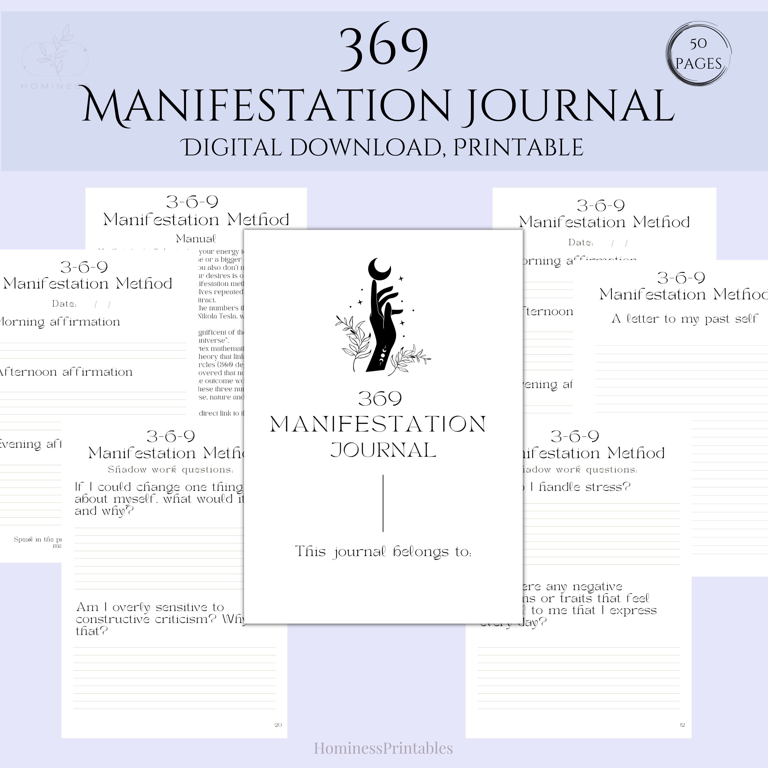 369 Manifestation Journal Printable. 369 Manifestation - Etsy