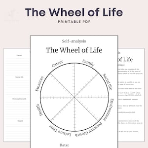 Wheel Of Life Printable Wheel of Balance Template Coaching Worksheet Life Balance Wheel Printable PDF Life Goals Digital Download