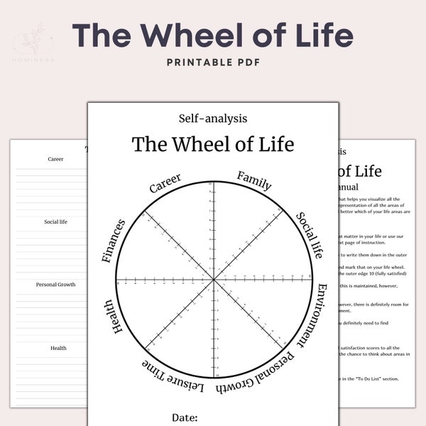 Wheel Of Life Template Printable. Life Wheel Printable Planner. Life Balance Wheel, Coaching Worksheet. PDF Digital Download