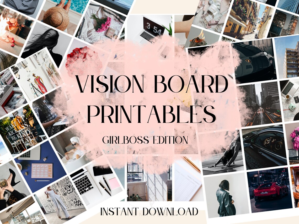Vision Board Printable. Girl Boss Aesthetic. 150 Vision Board Printable ...