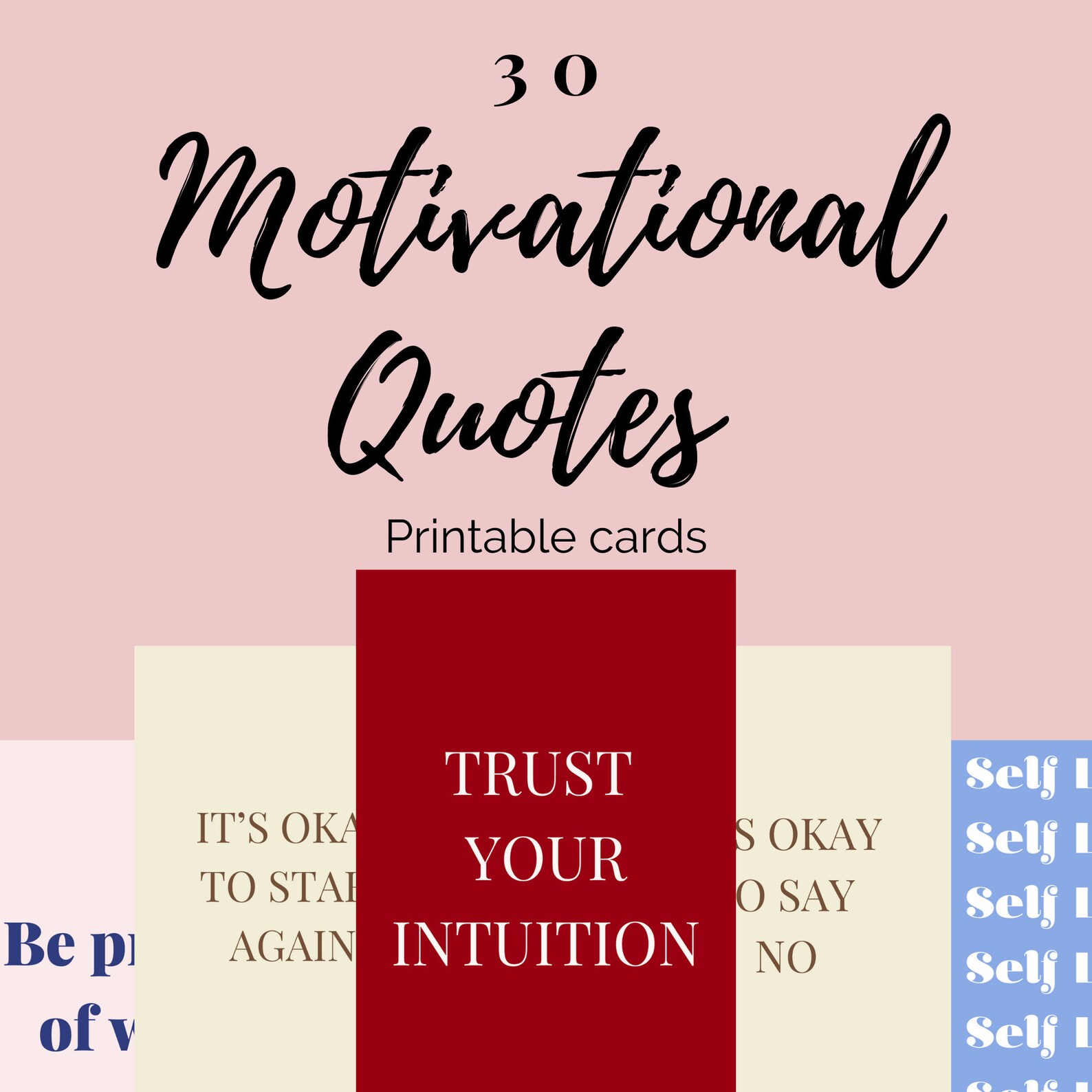 Motivational Quotes Cards. 30 Printable cards. Motivation Card | Etsy