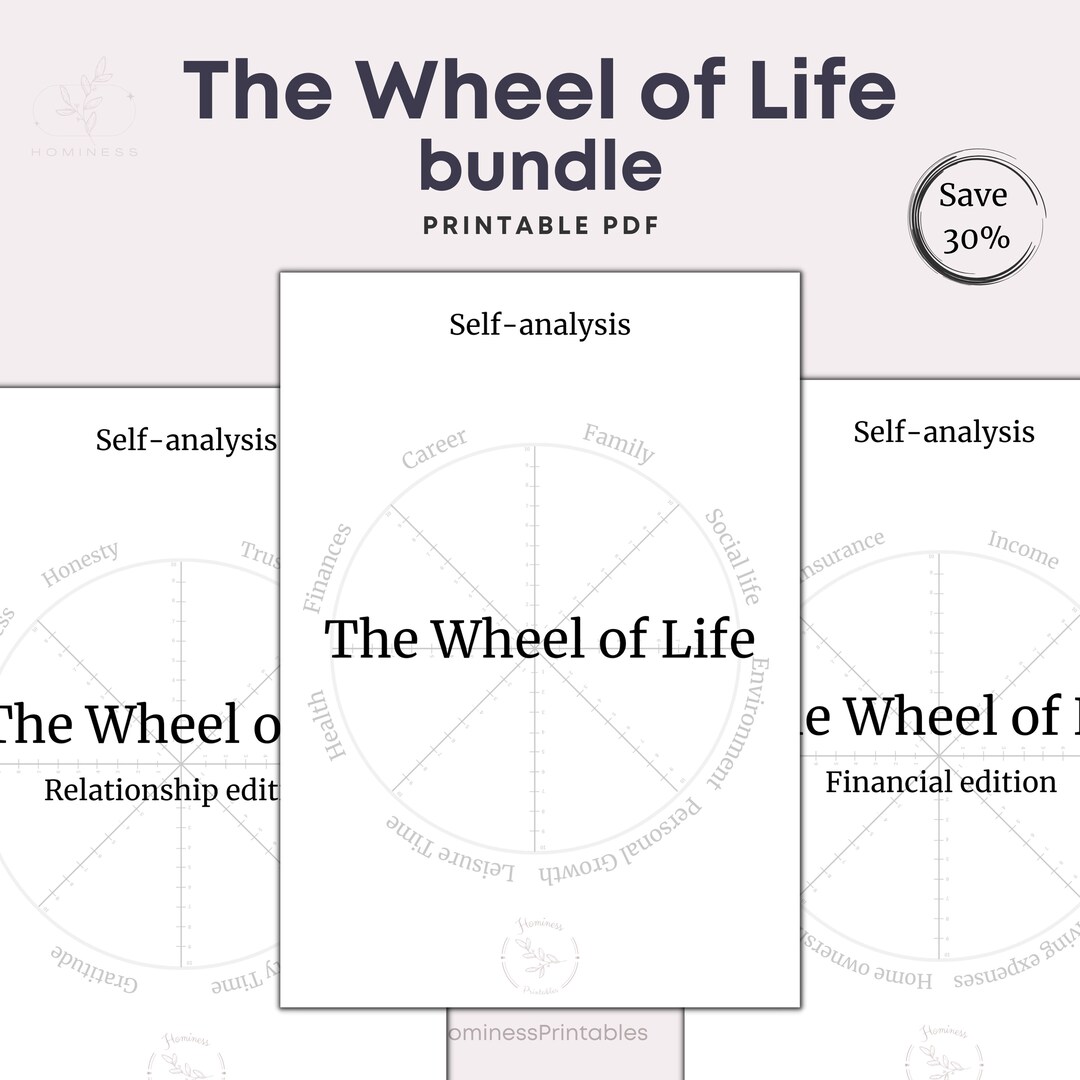 Wheel of Life Bundle Template Printable. Life Wheel Printable Planner