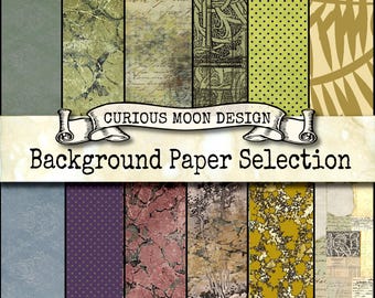 Printable Background Journal Pages, Collage Scrapbook Paper (Digital Kit).