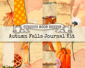 AUTUMN JUNK JOURNAL, a vintage style printable digital download Kit also for Scrapbook, card making, Journaling pages, gifts