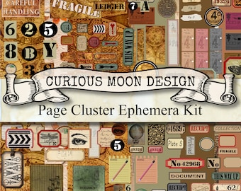 Vintage Ephemera Kit: Retro Page Clusters for Junk Journals,Scrapbooks, Retro Chic page decoration (Digital Download)