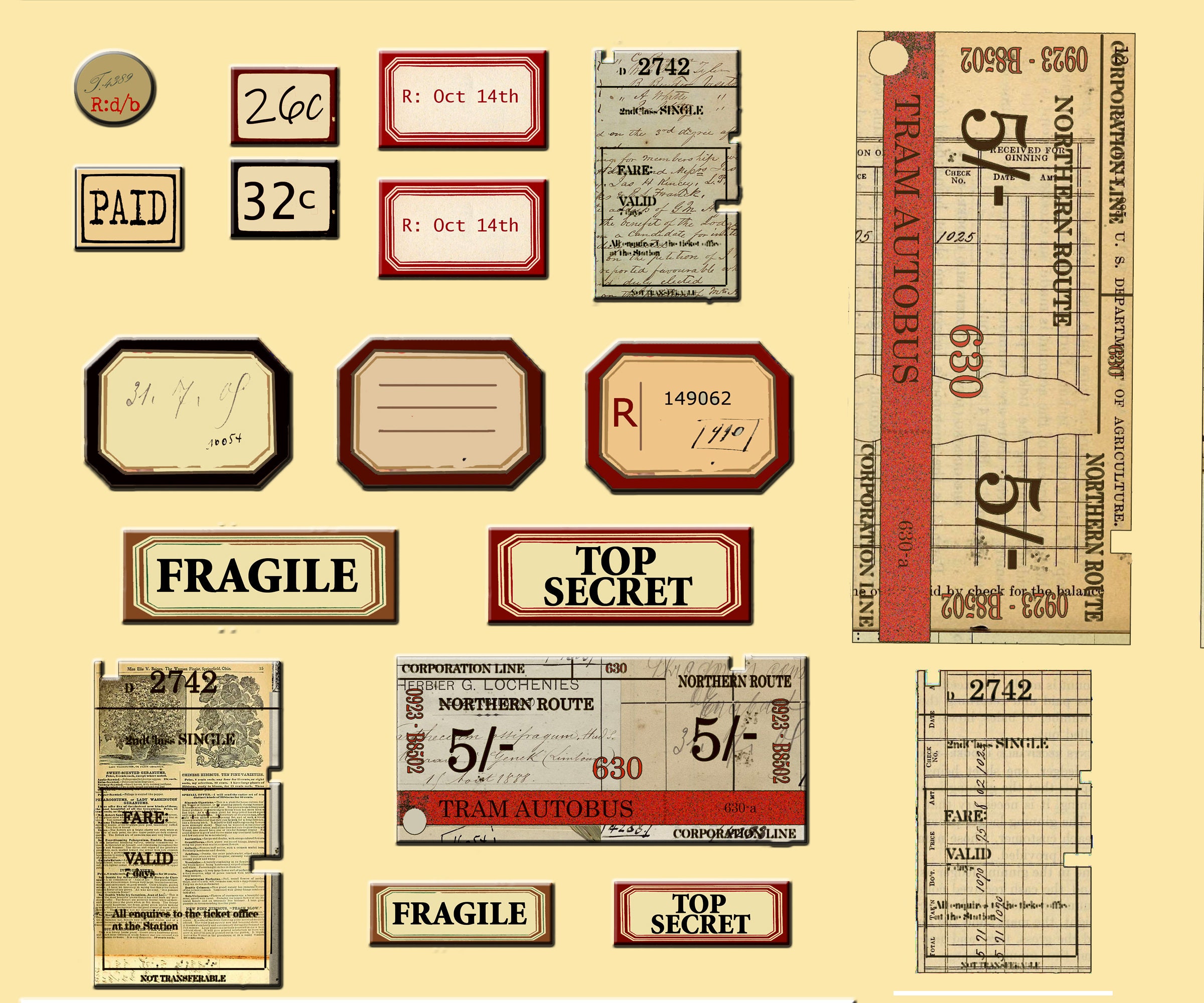 Tag Kit Digital Printable, Download, Complete With Vintage Ephemera ...
