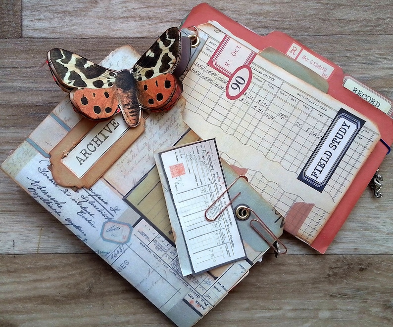 Mini Museum File Folder Kit, Vintage Ephemera for Junk Journals ...