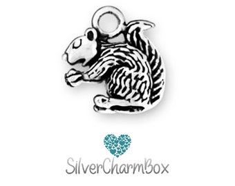 Sterling Silver Squirrel Charm