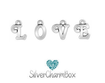 Sterling Silber Alphabet Charms - A - Z Buchstaben Charms