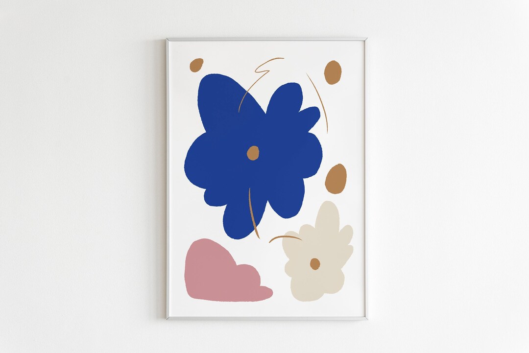 Printable Wall Art, Abstract Printable Art, Colorful Flower Wall Art, Living Room Art, Flower