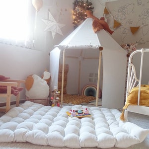Coussin de sol fait main, décoration de chambre de bébé, coussin en coton surdimensionné, oreillers de sol, oreillers pour enfants, oreillers pour chambre de bébé, décoration de bébé, tapis de jeu image 5