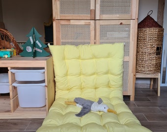 Coussin en coton jaune pour arche d'escalade, décoration de chambre de bébé, coussin de sol en coton fait main, oreillers de sol, oreillers pour enfants, oreiller pour chambre de bébé