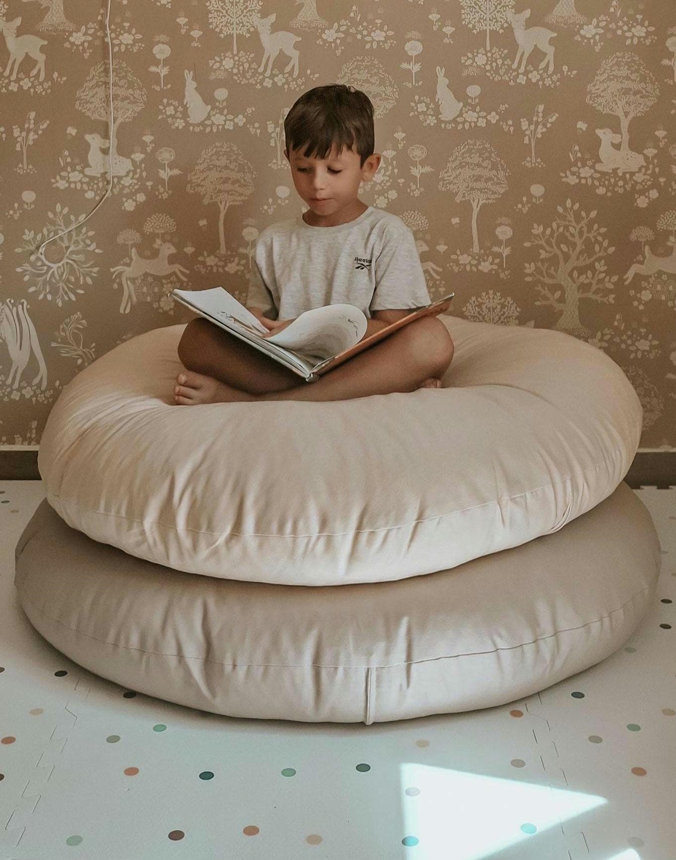 Round Natural Cushion UK