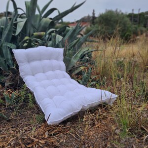 White Linen Quilted Floor Cushion, Nursery Mat, Shower Gift White