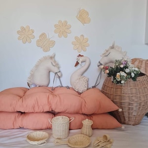 Linne Golvkudde, Babyrumsinredning, Barnkudde (110 cm * 60 cm) bild 1