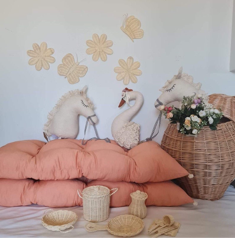 Linne Golvkudde, Babyrumsinredning, Barnkudde (110 cm * 60 cm) bild 1