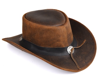 Genuine Leather Cowboy Hat, Western Style for Men