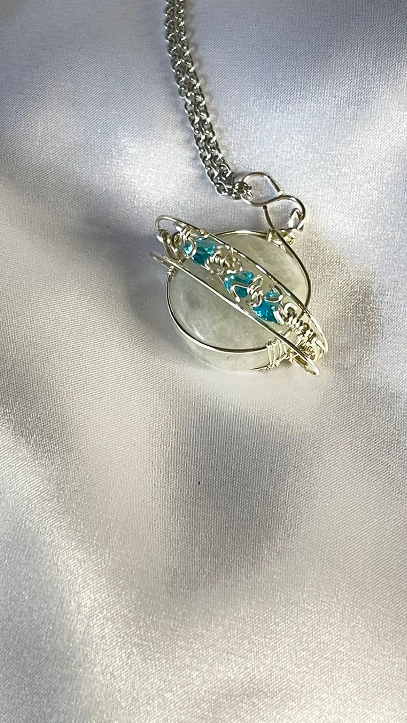 Necklace Saturn Silver Saturn Necklace Saturn Outer Etsy