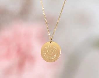 Necklace with engraving in gold, silver & rose gold | Family chain, letter chain, name chain, date chain