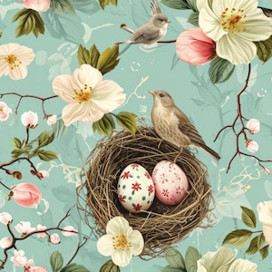 Easter bird2 Velvet Panel for pillows, blankets, Home decoration, Fabric panel, Upholstery fabric
