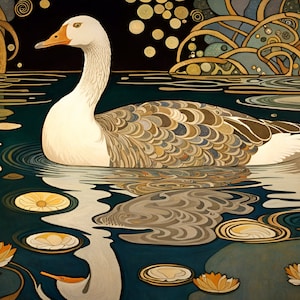 Art Nouveau Duck Velvet Panel for pillows, blankets, Home decoration, Fabric panel, Upholstery fabric