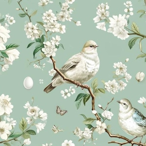 Easter bird Velvet Panel for pillows, blankets, Home decoration, Fabric panel, Upholstery fabric