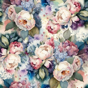 Peonies curtain fabric, Blackout, Velvet, fabric for curtain, Custom printed fabric, Home decor fabric, Window decoration