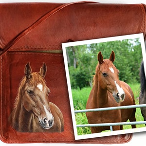 Personalised, hand-painted leather bag