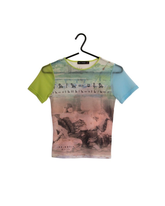 90s MESH TOP / 1990s - 2000s Short sleeve mesh top