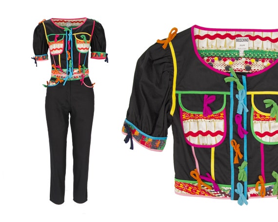 90s MOSCHINO SET / 1990s Moschino Top + Pants deco