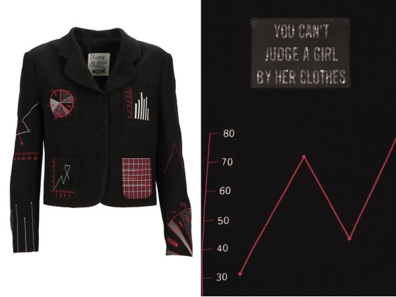 MOSCHINO Iconic Blazer Love Graphs and Charts 1990