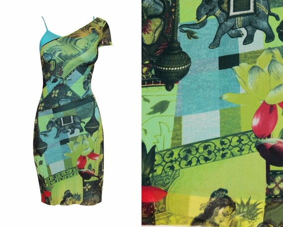 90s KENZO Mesh Dress / 1990S- 2000s Vintage asymme