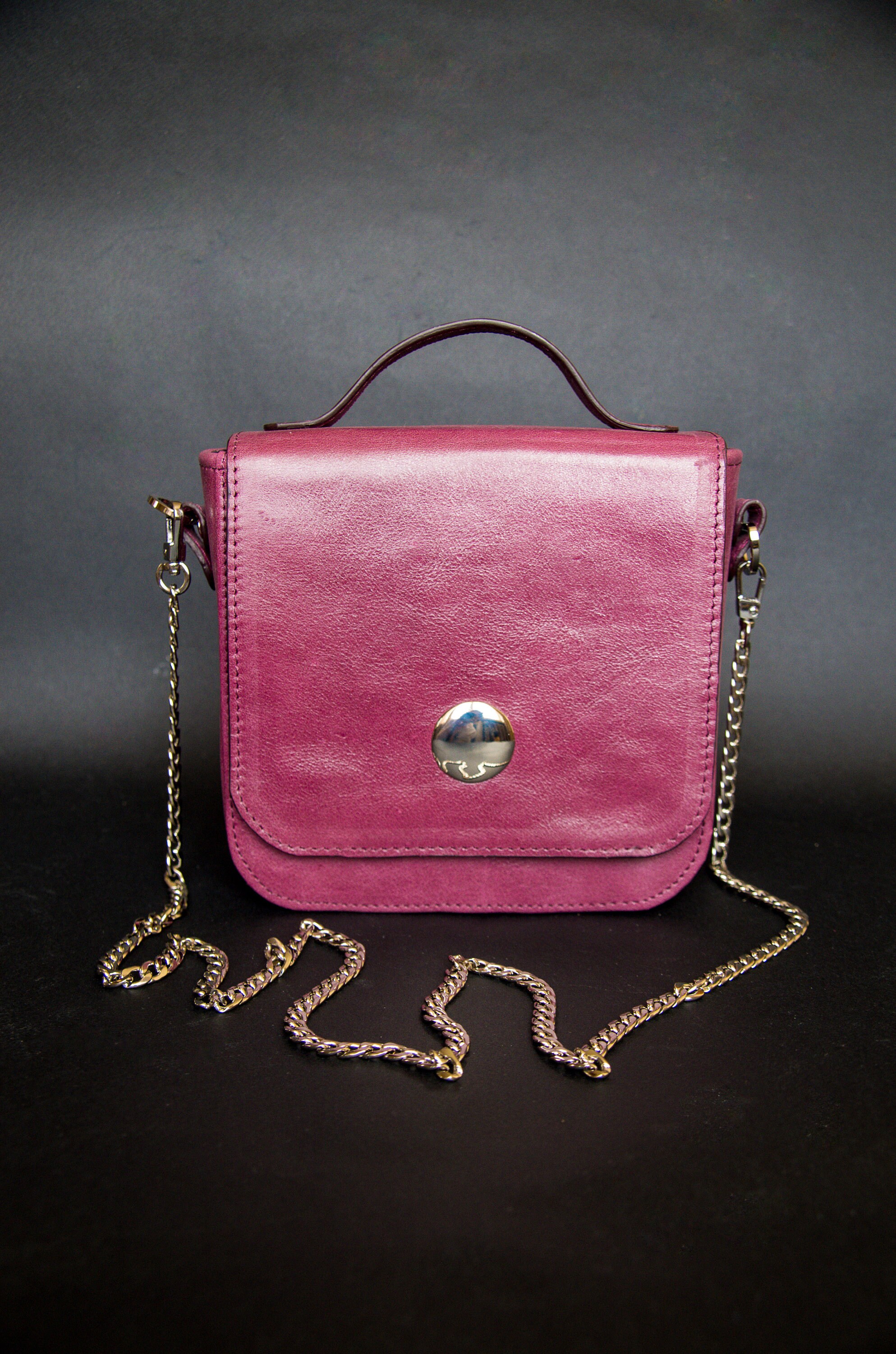 Cute small crossbody bag Square structured leather bag Suede Etsy