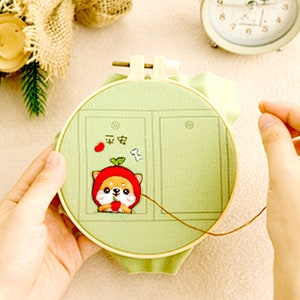 DIY omamori | Japanese lucky charm | Do-it-yourself kit | Handmade gift | Good luck | Lucky bag | Embroid | Sew | Shiba inu | Cat | Koi carp