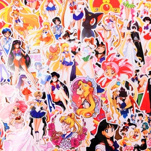 Aufkleber | Sailor Moon | Glückspaket | 5 Stück zufällig | Überraschung | Anime-| Japan | Manga | Pretty Guardian | Usagi | Hase | Dekoration