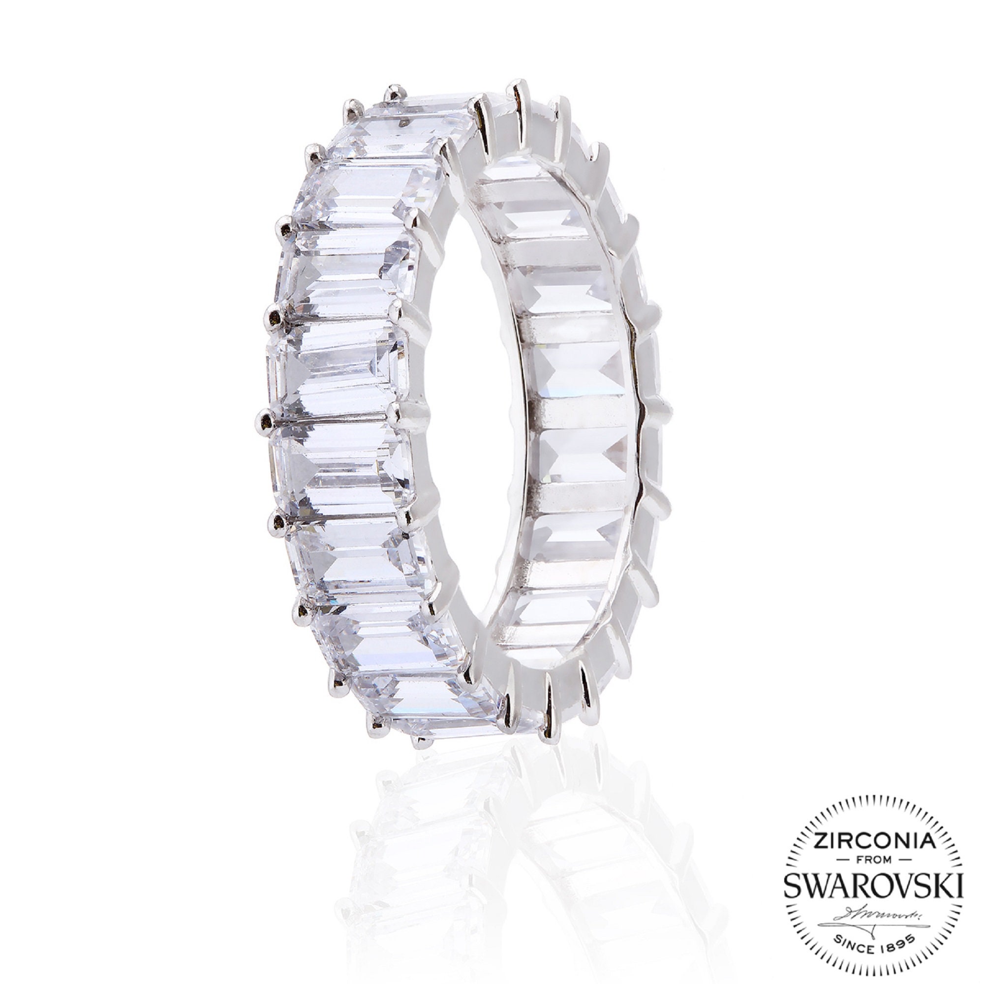 swarovski crystal baguette ring