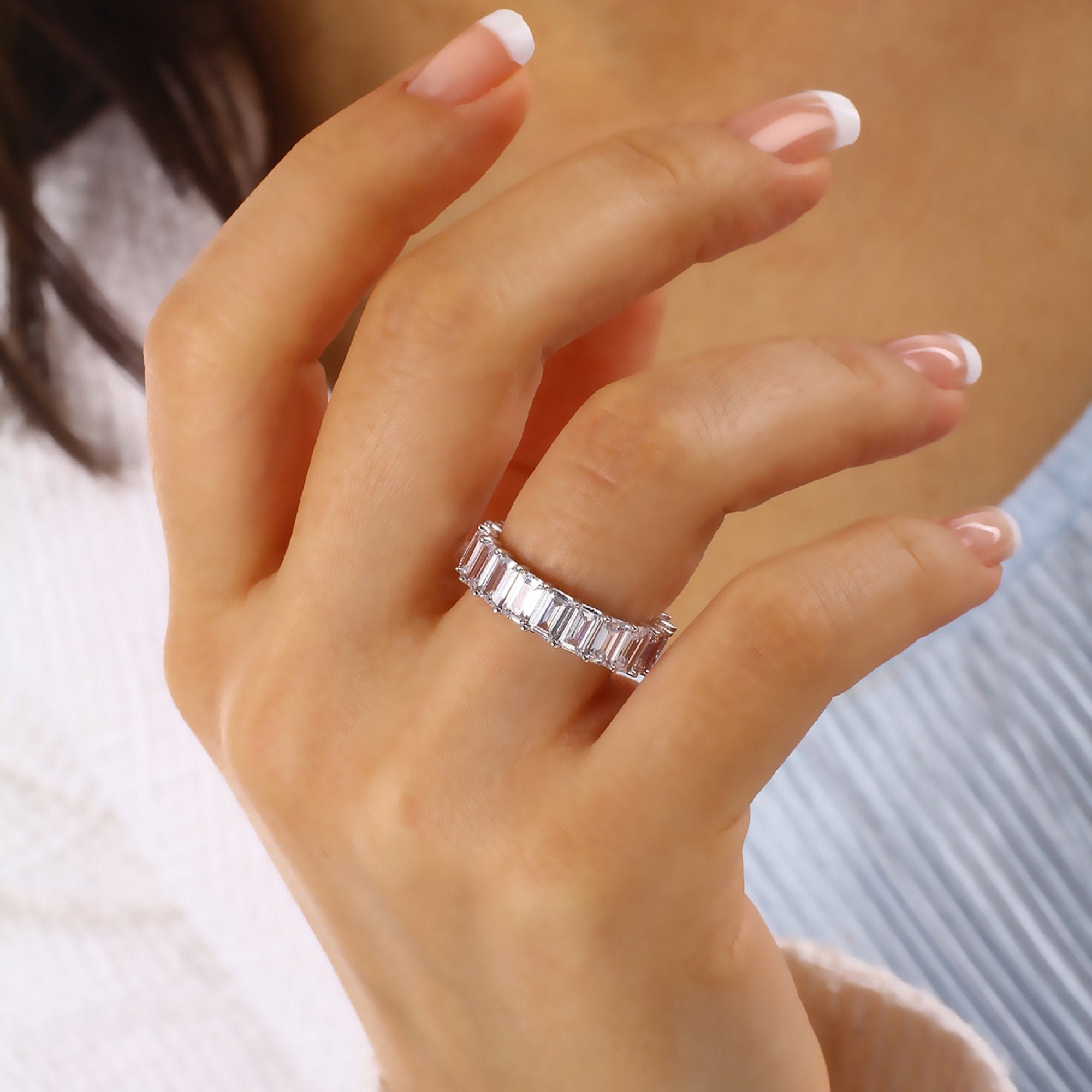 swarovski crystal baguette ring