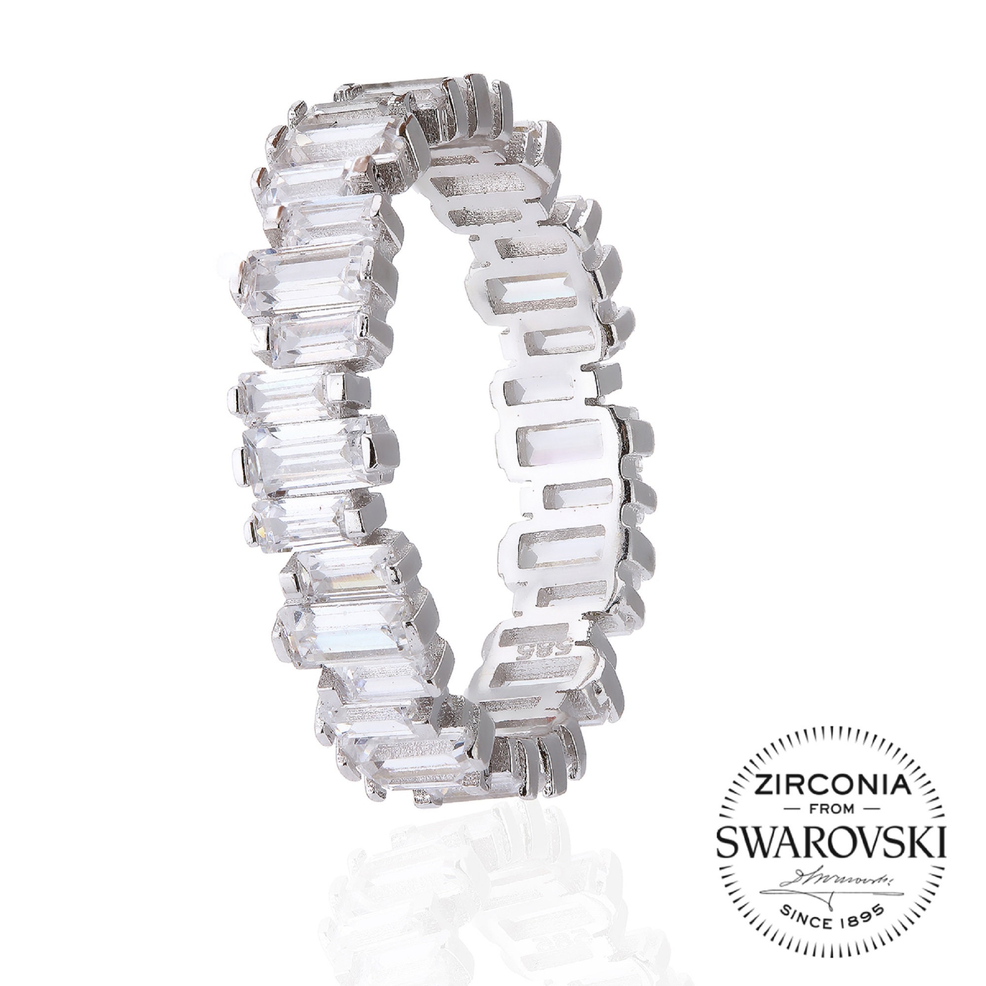 swarovski crystal baguette ring