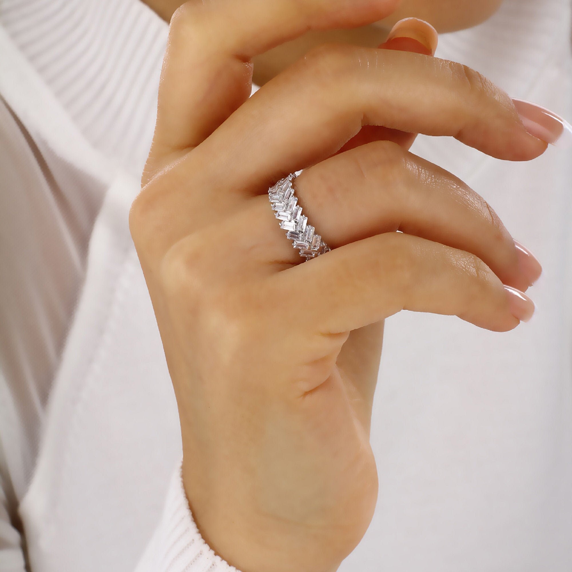 swarovski crystal baguette ring