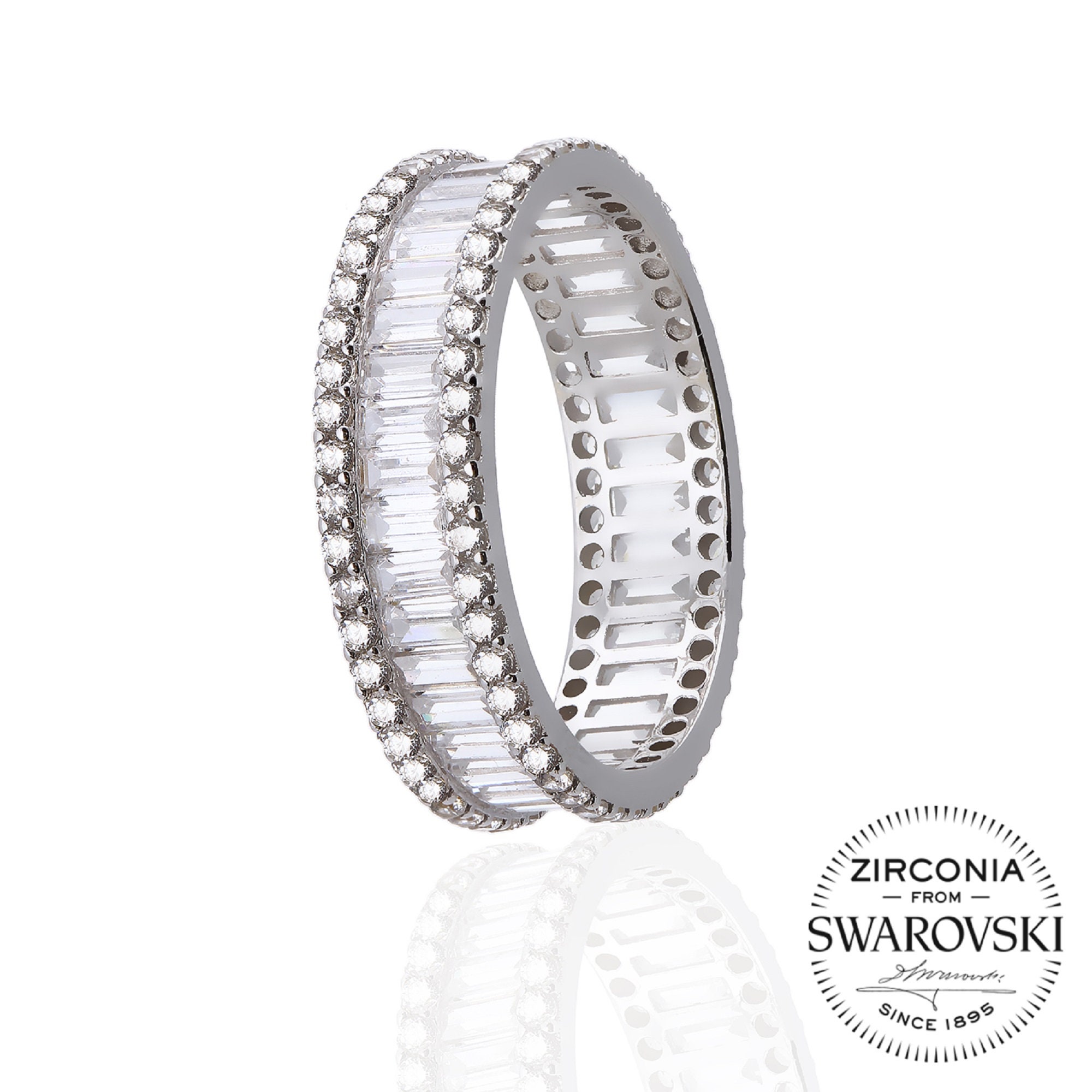swarovski crystal baguette ring