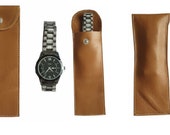 Leather pouch watch, Travel watch roll, Watch storage, Leather watch case, gift Handmade Lovers Leather Lovers